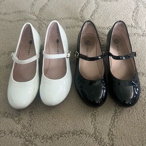 Two pairs!! Little girls size 2 patent leather dress shoes